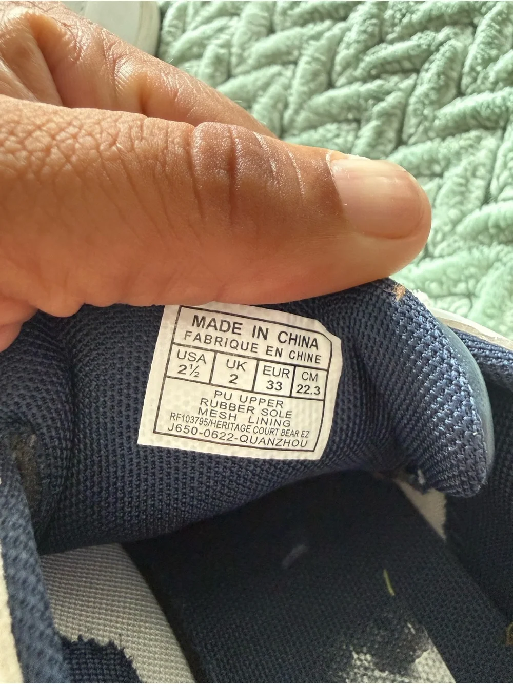 Polo by Ralph Lauren White Kids Velcro Sneakers with Navy Trim